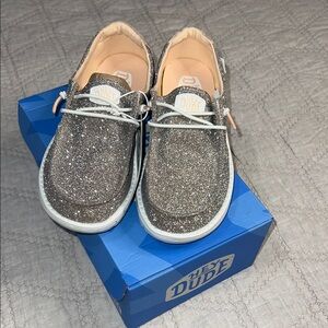 Hey Dude Kids Sparkly Rose Gold Sneakers